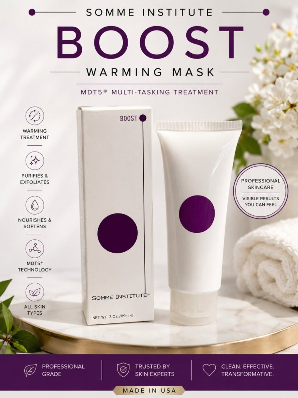 Somme Institute Boost Warming Mask 3 oz 89ml MDT5 Multi-Tasking Face Treatment